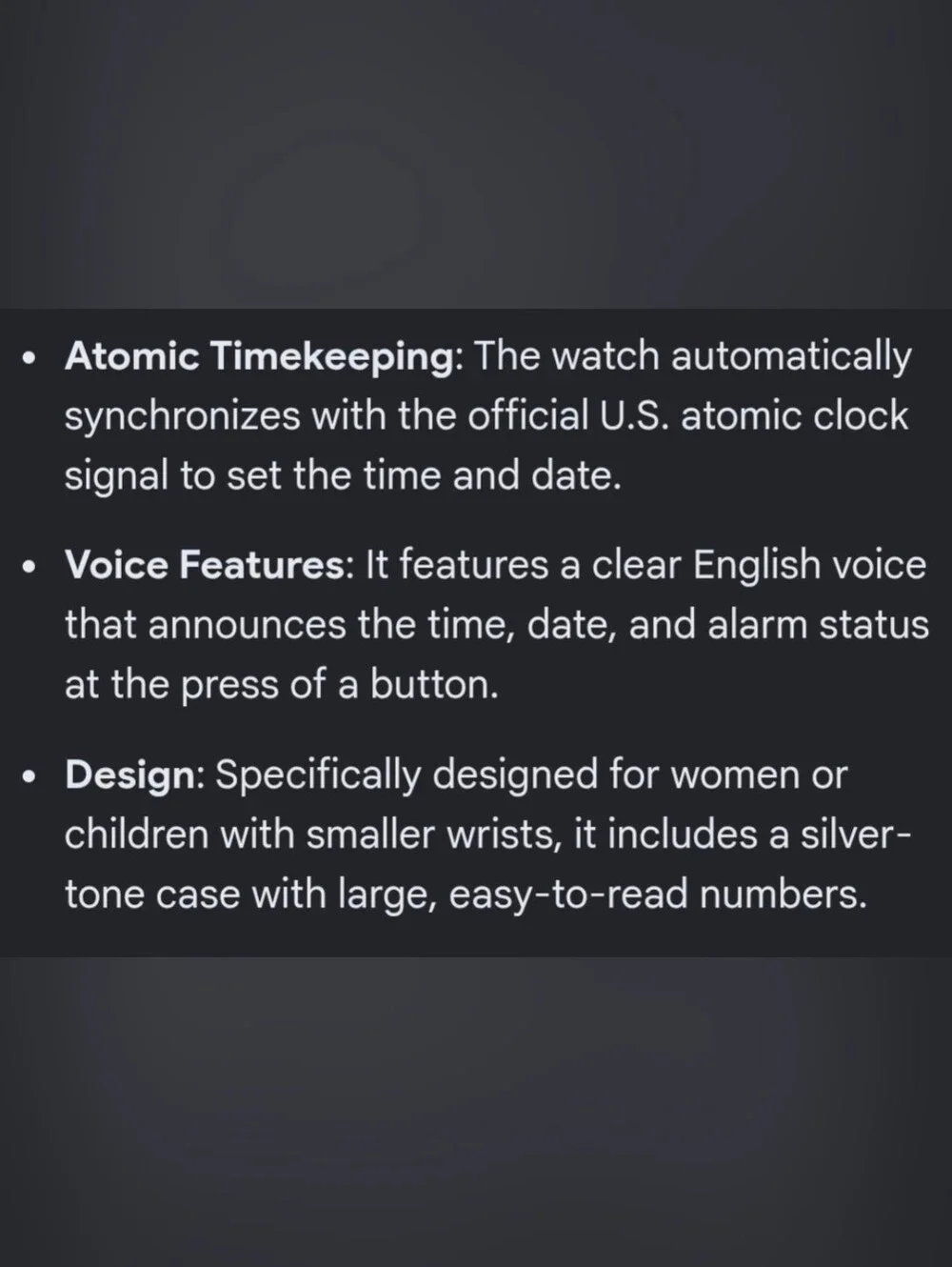 Talking Atomic Watch with Pink Leather Strap and White Dial